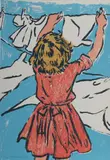 David Bromley, Girl with Washing, S/Print 10/40
