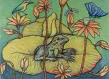 Bob Marchant, Frog on a Lilypad, Pastel