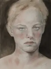 Cherry Hood, Head of a Boy, 2003, Mixed Media on Paper