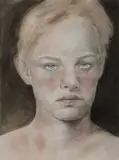 Cherry Hood, Head of a Boy, 2003, Mixed Media on Paper