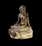 William Ricketts, Aboriginal Elder - modelled seated on a rock, Clay Sculpture