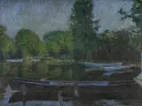 Friedrich Knorr, Eutiner Stadtbucht (Eutin City Bay), circa 1905, Oil on Linen