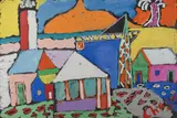 Beachside Town by Malcolm de Chazal, Gouache, sold Aug 2021