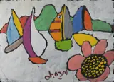 Yachts on the Bay by Malcolm de Chazal, Gouache, sold Aug 2021