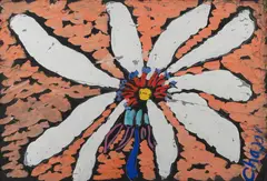 Tropical Flower by Malcolm de Chazal, Gouache, sold Aug 2021