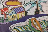 Tropical Beach with Hut by Malcolm de Chazal, Gouache, sold Aug 2021