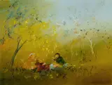 David Boyd, Resting Under the Wattle Tree, Oil on Canvas