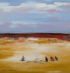Campfire by Colin Parker, Oil on Board, sold Jul 2021