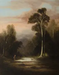 William Senior Short, Victorian Bush Landscape with Figure, 1892, Oil on Canvas on Board