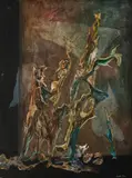 Judith Pins, Elf King, Mixed Media on Board