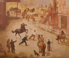 Normand Baker, Thoroughbred Sale, 1941, Oil on Canvas