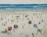 Janet Palmer, Summer Beach, Surfers Paradise, 1985, Acrylic on Board