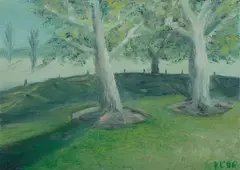 David Pavich, Group of Trees, Bundanon #2, 2006, Oil on Canvas Board