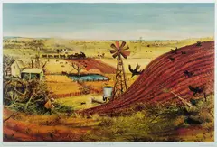 Moby Dick Hill by Arthur Boyd, Hand signed in ink by Arthur Boyd, sold Jul 2021