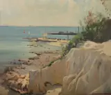 Laurence D Kermond, Bright Day at Black Rock, Victoria, Oil on Canvas on Board
