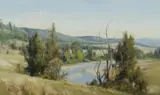 Allan Fizzell, Goulburn River at Denman, 1988, Oil on Board