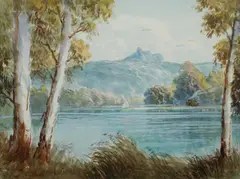 Herbert Clarke Simpson, Mt Warning & Tweed River, 1959, W/Clr & Gouache