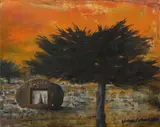 Ken Johnson, Study for Mornington Cyprus with Rock, 2014, Oil on Canvas