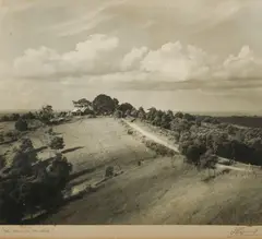 Harold Cazneaux, The Farm on the Hill, Original mount, signed & titled in pencil