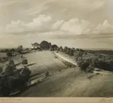 Harold Cazneaux, The Farm on the Hill, Original mount, signed & titled in pencil