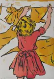 David Bromley, Girl with Washing, S/Print 11/40