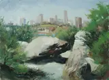 From Balls Head by Allan Waite, 1971, Oil on Board, sold Jul 2021
