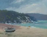 Allan Waite, Boat Beach, Seal Rocks, Oil on Canvas on Board