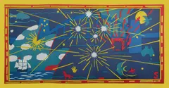 OZ? Tapestry by Martin Sharp, 1990, Colour Screenprint 6/100, sold Jul 2021
