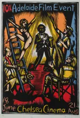 Bruce Goold, 10th Adelaide Film Event, 18 June to 21 Aug, Chelsea Cinema, 1987, Linocut A/P