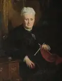 Frank O. Salisbury, Portrait of a Widow Knitting, Oil on Canvas