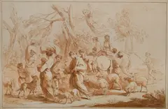 Biblical Subject by Francesco Bartolozzi, Sanguine Etching, sold Jul 2021