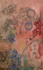 Euphen Alexander, Floral Study, Ink, W/Clr & Gouache