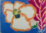 Malcolm de Chazal, Flower with Blue Background, Gouache