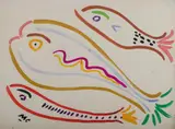 Three Coloured Fish by Malcolm de Chazal, Gouache, sold Jul 2021