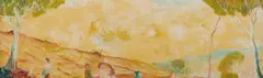 Irvine Homer, Hillside Gathering, Oil on Board