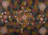 Bush Tucker - Sand Hill Country by Clifford Possum Tjapaltjarri, Acrylic on Canvas, sold Jul 2021