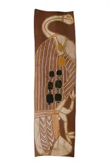 England Bangala, Emu with Eggs, 1990, Natural Earth Pigments on Bark