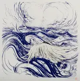 Brett Whiteley, Bird and Wave, 1974, Colour Screenprint & Lithograph, Printed in Three Colours 37/60