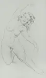 Model Stretching by Norman Lindsay, Pencil, sold May 2021