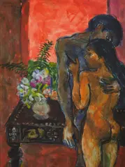 Donald Friend, Lovers, Ink, W/Clr & Gouache