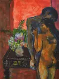 Donald Friend, Lovers, Ink, W/Clr & Gouache