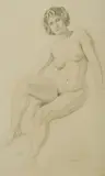 Esther,' c by Norman Lindsay, 1935, Pencil, sold May 2021