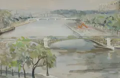 Moya Dyring, View of The Seine, W/Clr & Gouache