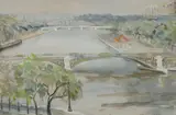 Moya Dyring, View of The Seine, W/Clr & Gouache