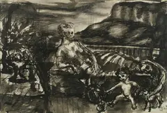 David Edgar Strachan, Untitled (Tableau), Ink & Wash