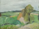 Treania Helen Lindsay Smith, Farm Landscape, c.1936 - Unsigned, Oil on Canvas on Board