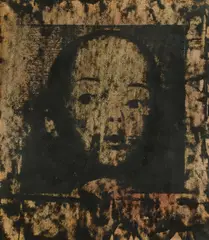 Susan Norrie, Untitled - Head of a Child, Oil & Mixed Media on Canvas