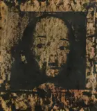 Susan Norrie, Untitled - Head of a Child, Oil & Mixed Media on Canvas