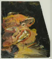 Victor Rubin, Face out of it, 1976, Oil on Board