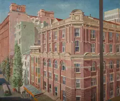 Mary Troy, Street Corner from a Hunter St Window, c.1950, Oil on Board